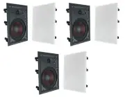 (6) Rockville WA858 8" In-Wall Home Speakers w Kevlar Woofer+Silk Dome Tweeter