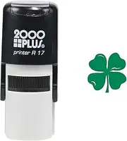 St. Patrick's Day Four Leaf Clover 2000 Plus Self Inking Teacher Rubber Stamp - Green Ink