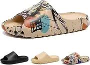 Unisex Cloud Slides for Women and Men, Comfort Platform Lightweight Pillow Slippers Slides, Soft Foam Runner Shower House Slippers, Summer Open Toe Sandals for Indoor and Outdoor