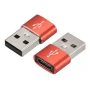 USB C Female to USB Male Adapter, Type C to USB Converter Red, 2pcs