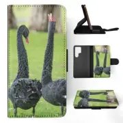 FLIP CASE FOR SAMSUNG GALAXY|BEAUTIFUL BLACK SWAN BIRD #3