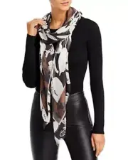 MSRP $59 Echo Floral Wrap Black Size OSFA