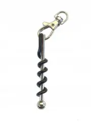 Mini wine bottle opener corkscrew keyring w/ comfy carabiner - take it anywhere