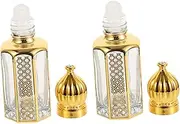 HAKIDZEL 2Pcs Refillable Essential Oil Roller Bottles Portable Travel Perfume Dispensers for Precise Fragrance Application and Daily Use Stylish Design