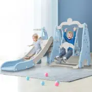 Kids Swing Slide Set With Basketball Hoop Toddler Outdoor Activity Playground