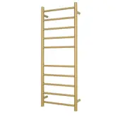 Radiant RTR430 Round Bar Heated Towel Rail - 430 x 1100mm - Brushed Gold - Stainless Steel- Bottom Left/Top Right Wiring