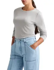 [David Lawrence] Betsy Long Sleeve Bamboo Top in Grey