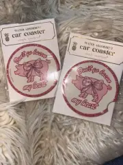 Simply Southern Ceramic Car Coasters Set Cup Holders Don’t Go Bacon My Heart Pig