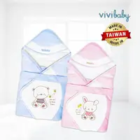 在飛比找momo購物網優惠-【VIVIBABY】冬夏兩用舖棉包巾 新生兒包被(藍/粉)