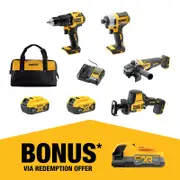 DeWALT 18V XR 5.0Ah 4 Piece Combo Kit DCZ409P2-XE