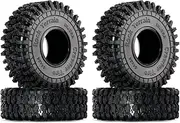 INJORA 1.0 Tires - S5 Rock Terrain Crawler Tires for TRX4M SCX24 AX24 FCX24 Upgrade Parts,64 * 24mm,T1011