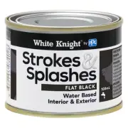 white knight 100ml black flat strokes and splashes paint