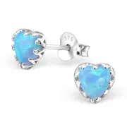 Silver Opal Stud Earrings