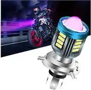 HB2 H4 LED Motorcycle Headlight Bulb Red Blue Angel Eye with HD Projector Super Bright HS1 9003 LED Headlight Bulb 25W 6000K Moto High/Low Beam White 4 Lghting Modes Plug And Play 12V-80V 1PCS