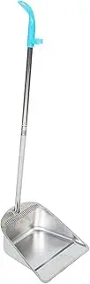 PERSELOSO Stainless Steel Trash Shovel Metal Dust Pan Shovels for Gardening Digging Yard Tool Multifunctional Outdoor Tool Handheld Scooper Dust Pans with Long Handle Silver Stainless Steel