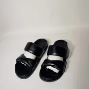 TONY BIANCO HENRY BLACK NAPPA SIZE US 5.5 Leather Sandals Minimalist Cozyzore