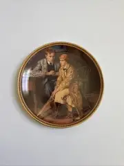 Norman Rockwell "Confiding in the Den" Collectors Plate Knowles Box Coa