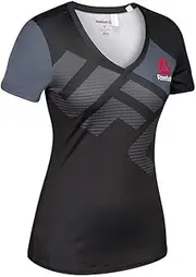 [adidas] UFC Official Reebok Fight Kit (Black/Silver) Walkout Jersey Women's