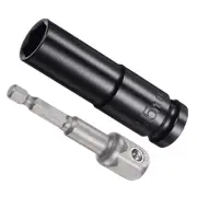 Deep Socket Set 15mm Socket 3" Length 1/2" Drive CR-V 6 Point with 1/4" Adapter