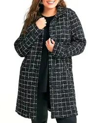 TS TAKING SHAPE plus sz M / 20 Checked Boucle Jacket sparkling soft NWT rrp$190!