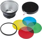 Godox AD-R14 Standard Reflector Diffuser with Honeycomb, and 5 Color Filters for Godox AD300Pro and AD400Pro Outdoor Flash