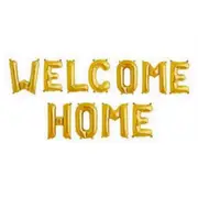 16in Gold WELCOME HOME Foil Balloon Banner