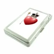 Royal Heart Em1 Cigarette Case with Built in Lighter Metal Wallet