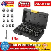 14x Impact Damaged Bolt Nut Screw Remover Tool Set Socket Threading Extractor