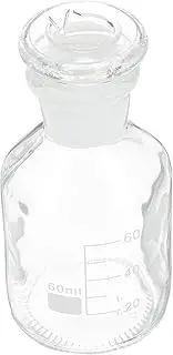 Zerodeko 1Pc Laboratory Wide Mouthed Glass Bottle Frosted Stopper for Accurate Measurement Design for Chemicals Solvents Sample Storage for Experiments