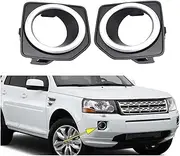 2 Pcs Fog Light Cover Grille Compatible For Land Rover Freelander 2 LR2 2013 2014 2015 2016 Bezel Accessories Electroplated Frame Cover