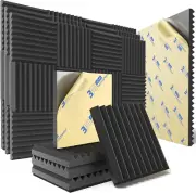 48 Pack Sound Proof Foam Panels for Wall with Self Adhesive, 1" X 12" X 12" High