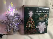 iLitLuk Christmas Tree Topper 3D Silver Glitter Snowflake LED Light Projector