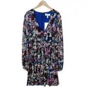 NWT Badgley Mischka Long Sleeve Alison Mini Dress in Floral Size 4 $199