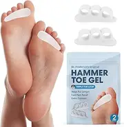 Dr. Frederick's Original 4 Piece Hammer Toe Treatment Set - Soft Gel Splints to Prevent Overlap