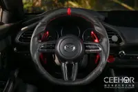 在飛比找樂天市場購物網優惠-[細活方向盤] 全牛皮紅環款 Mazda3 CX30 MAZ