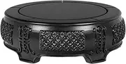 Black Rosewood Display Stand Base, Multifunctional Round Vase Ornament Bracket(Small)