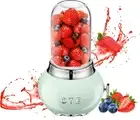 Retro Blender for Shakes and Smoothies with 14 Oz Glass Jar, 4 Stainless Steel B