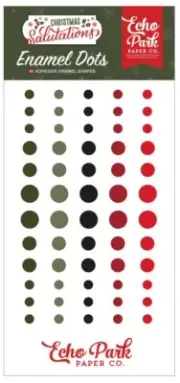 1 Pack Echo Park Paper SALUTATIONS CHRISTMAS Decorative Enamel Dots