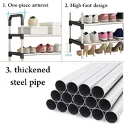 5-Tier Shoe Rack Organizer - Portable Shoe Cabinet for Entryway, Cloakroom, Living Room - Black