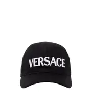 Versace Logo Embroidered Baseball Cap 57 Black
