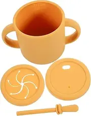 Alipis Water Cup Straw Training Cup Handles Leakproof Silicone Fall Snack Container