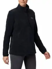 COLUMBIA Women's Springs Benton Snap Front Pullover Fleece, Black S, XL NWT