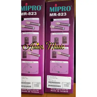 亞洲樂器 MIPRO MR-823 雙頻道自動選訊接收機 + 無線麥克風 附2支手持式麥克風