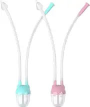 BEBUL Baby Nasal Aspirator, Nose Cleaner and Booger Snot Sucker for Infants Toddlers & Adult, Easy Mucus & Congestion Relief (Pack of 2)