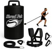 Upgraded ShredPak - Resistance Training System - Weight Sled Harness Weight Bag, Handles - Football Training, Any Surface, Strength Workout for Athletes - Burn 3X The Calories - Gym, Home and, Outdoor