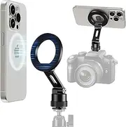 elitehood Magnetic Magsafe Phone Tripod Mount Adapter, Foldable iPhone Mount for Tripod with 1/4” Screw & Cold Shoe, All Aluminum iPhone Holder for Video Recording Live Streaming Shooting Vlogging