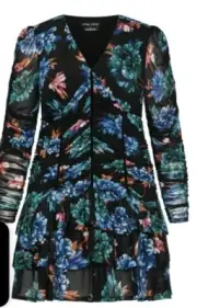 City Chic xs Dress Mesh Ruche Blooming Plus Size 14