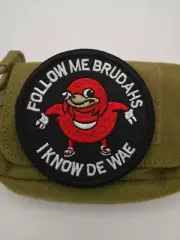 FOLLOW ME BRUDAHS I KNOW DE WAE EMBROIDERED HOOK LOOP PATCH BADGE RED BLACK