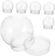 HOLIDYOYO 1set Transparent Plastic Water Balloon Snowglobe Lighted Snow Globe Glitter Globe Craft Kit Gnome Snow Globe Toy Christmas Clear Snow Globe Snow Globes for DIY Water Globe The 6pcs