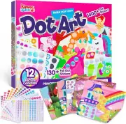 Klever Kits Dot Art Activity, Princesses & Unicorns, No Mess Sticker Art for 3+